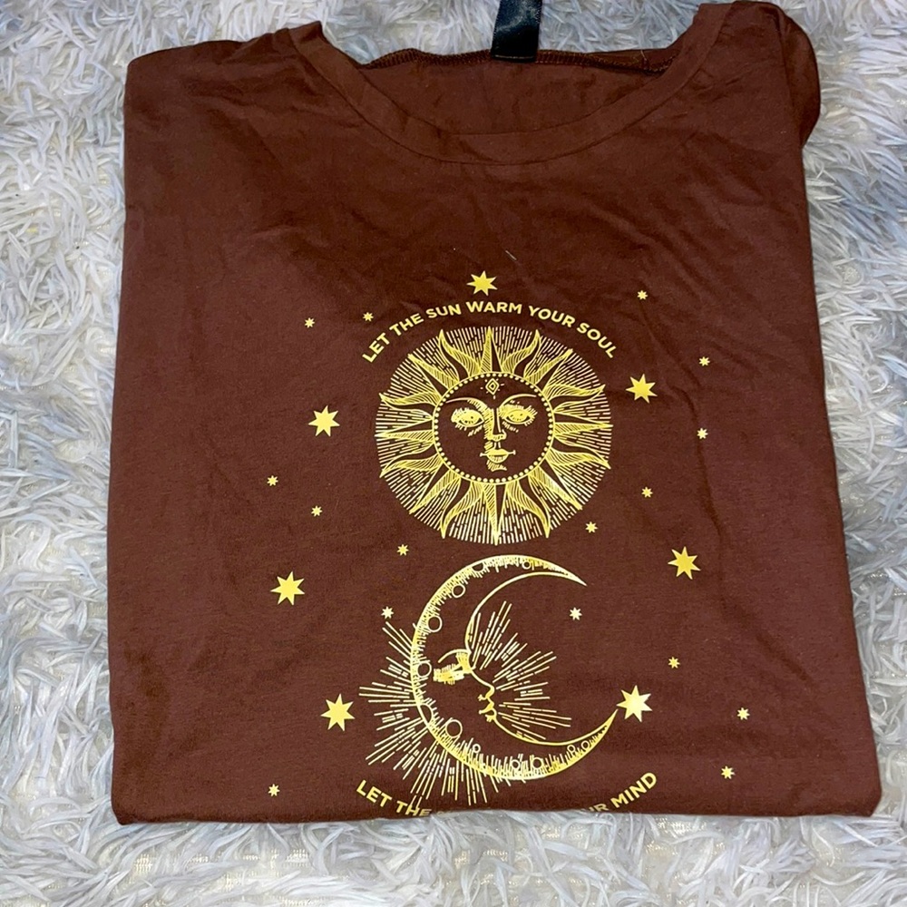 brown graphic oversized tee